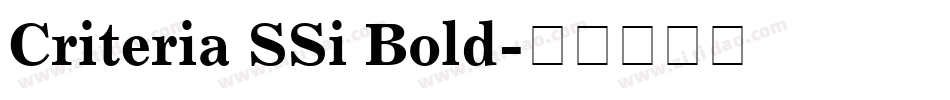 Criteria SSi Bold字体转换